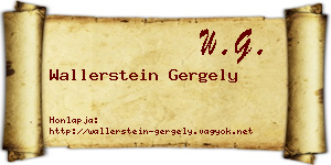 Wallerstein Gergely névjegykártya